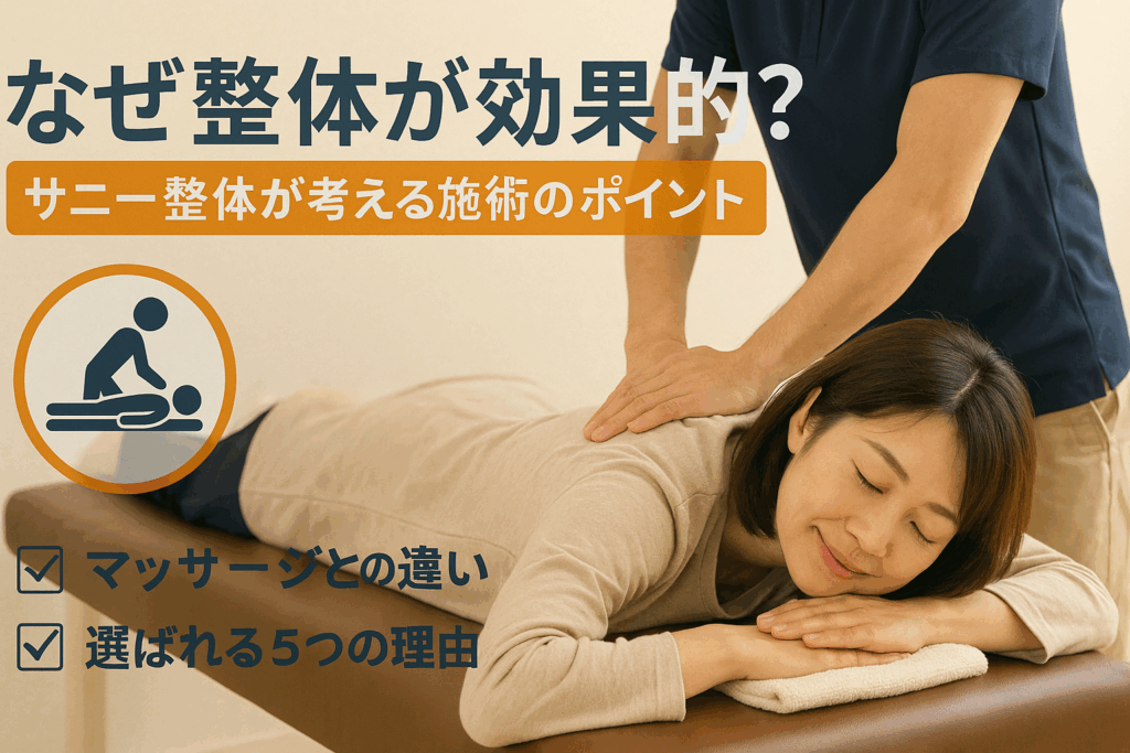 なぜ整体が効果的？サニー整体が考える施術のポイント
